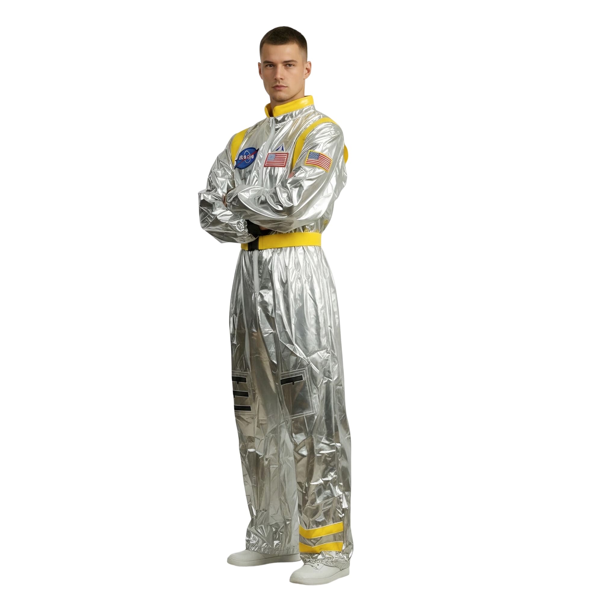 Adult Silver Yellow Astronaut Costume
